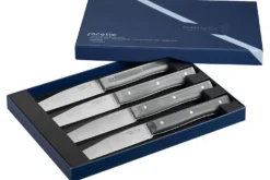 Coffret 4 couteaux de table Opinel Facette manche VittEr® ardoise lame 11cm inox microdentée