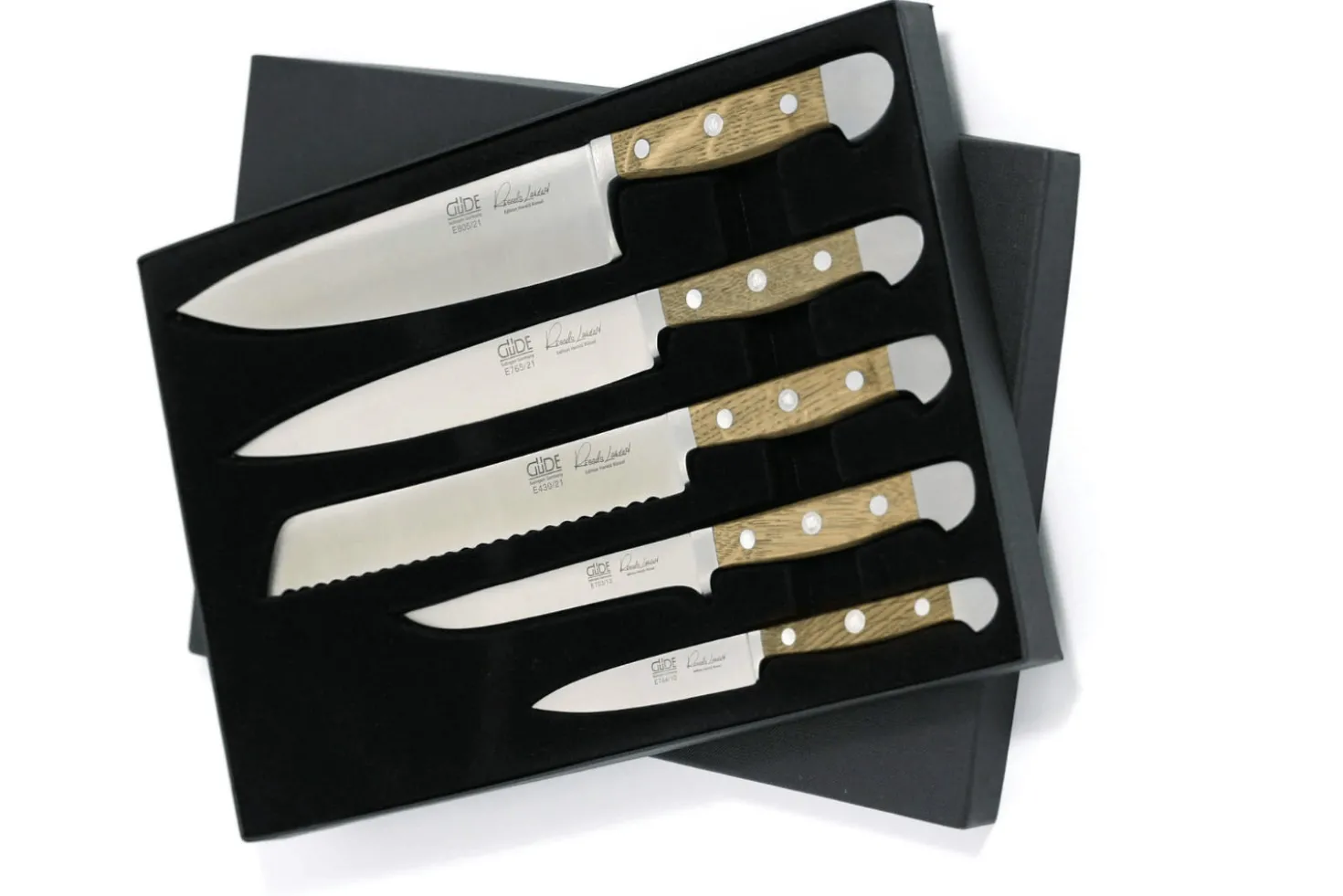 Coffret 5 couteaux forgés Güde Alpha Chêne