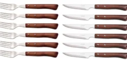 Coffret 6 couteaux + 6 fourchettes Arcos acier NITRUM manches en bois