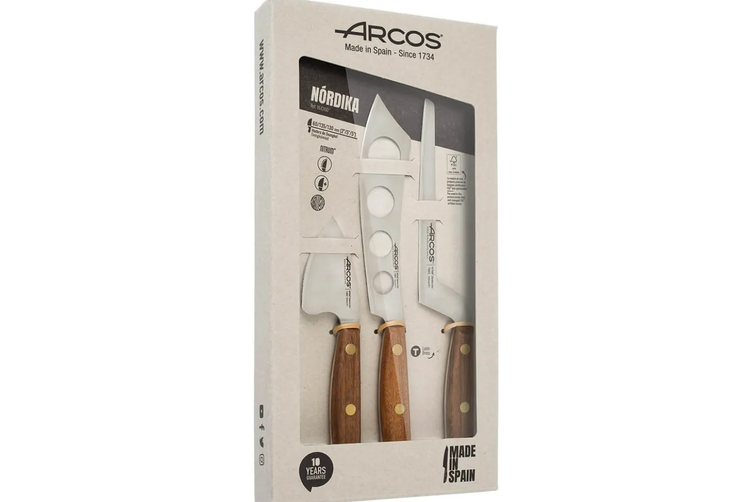 Coffret 3 couteaux à fromage Arcos Nordika