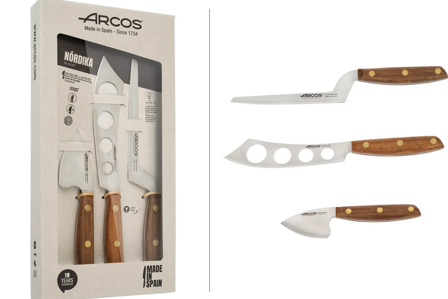 Coffret 3 couteaux à fromage Arcos Nordika
