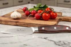 Coffret 3 couteaux Guillaume Leonard Cuistot acier inoxydable et santal rouge Chef + Office + Universel