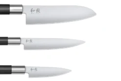 Coffret 3 couteaux Kai Wasabi Black : Universel 10cm et 15cm et Santoku 16,5cm