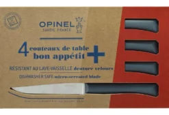 Coffret 4 couteaux Opinel Bon Appétit+ Anthracite 11cm inox