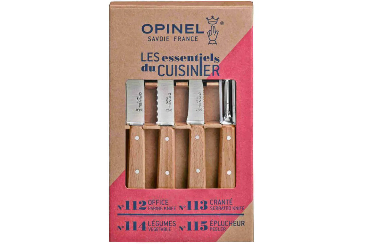 Coffret 4 couteaux Opinel Les Essentiels manche hêtre