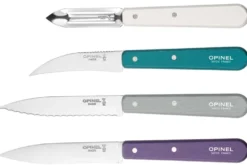 Coffret 4 couteaux Opinel Les Essentiels Art Déco manches couleurs