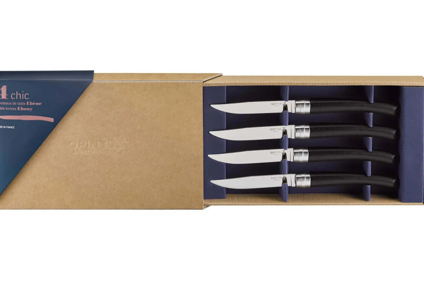 Coffret 4 couteaux Opinel Table Chic lame 10cm acier Sandvik