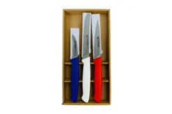 Coffret 3 couteaux professionnels Fischer Creative Chef Bleu Blanc Rouge