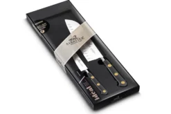 Coffret 2 couteaux Sabatier Idéal Inox rivets laiton Santoku 18cm + Office