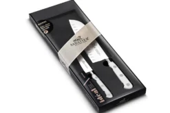 Coffret 2 couteaux Sabatier Toque blanche 100% forgé office + santoku