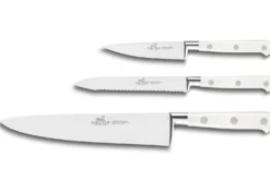 Coffret 3 couteaux Sabatier Toque blanche 100% forgé manches rivetés