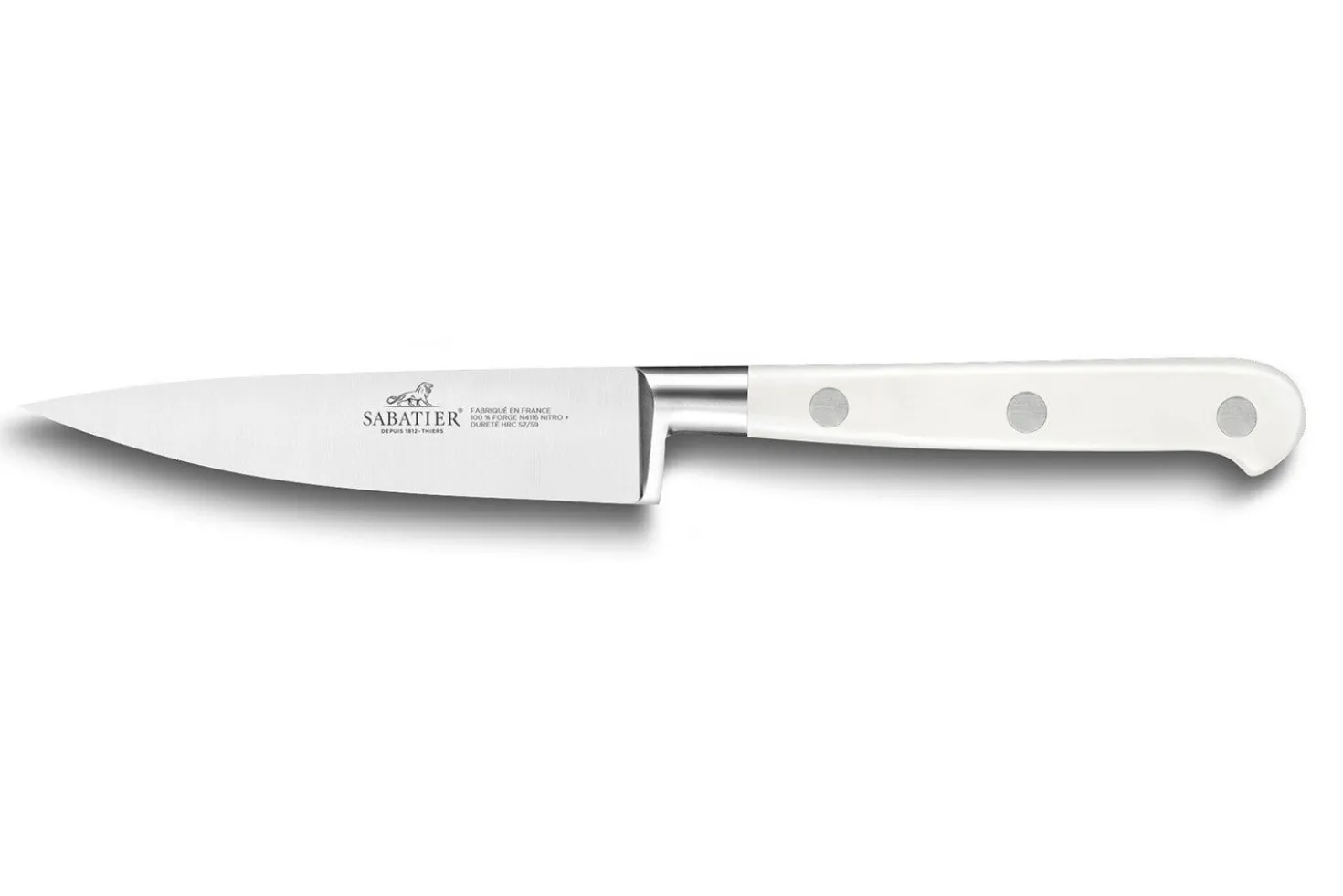 Coffret 3 couteaux Sabatier Toque blanche 100% forgé manches rivetés
