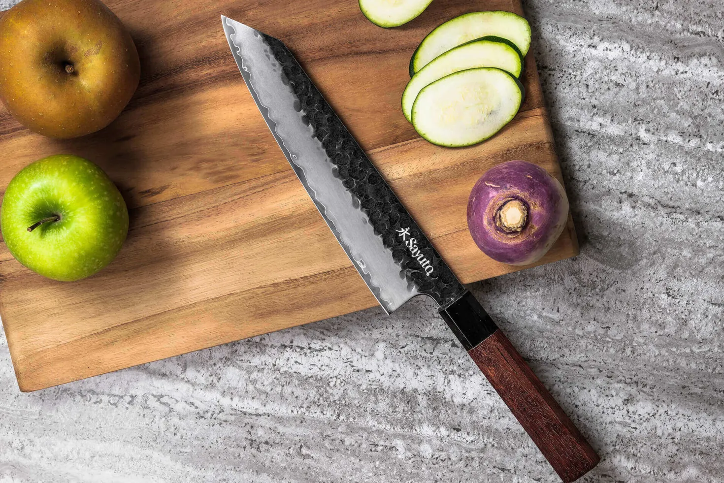 Coffret 2 couteaux Sayuto Séquoia San Mai Kiritsuke + Office