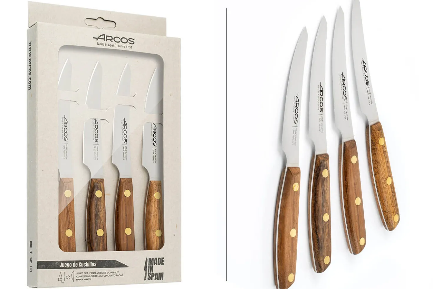 Coffret 4 couteaux à steak Arcos Nordika 10cm