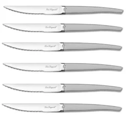 Coffret 6 couteaux à steak dentelés LOU LAGUIOLE Jet Sablé gris