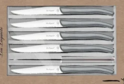 Coffret 6 couteaux à steak dentelés LOU LAGUIOLE Sky manches gris