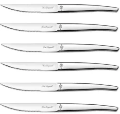 Coffret 6 couteaux à steak dentelés LOU LAGUIOLE Jet tout inox