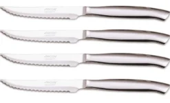Coffret 4 couteaux à steak monobloc Arcos acier inox microdentées 11cm