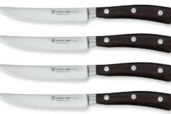 Coffret 4 couteaux à steak Wüsthof Ikon forgés 12cm manches en bois de grenadille