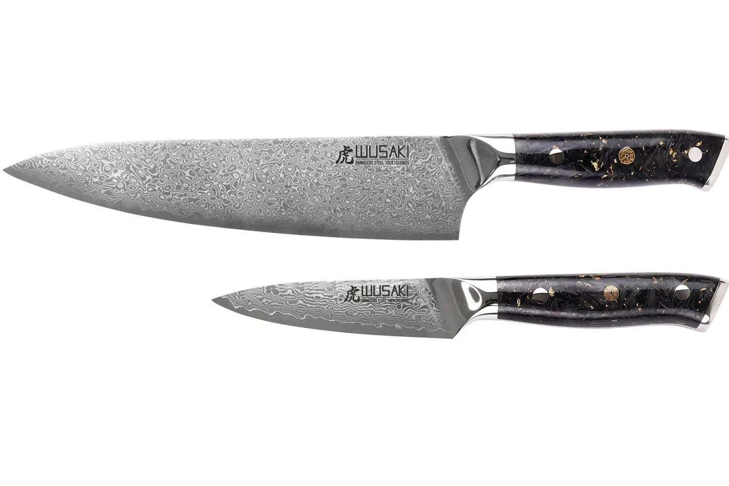 Coffret 2 couteaux Wusaki Sakin Damas 10Cr Chef + Office
