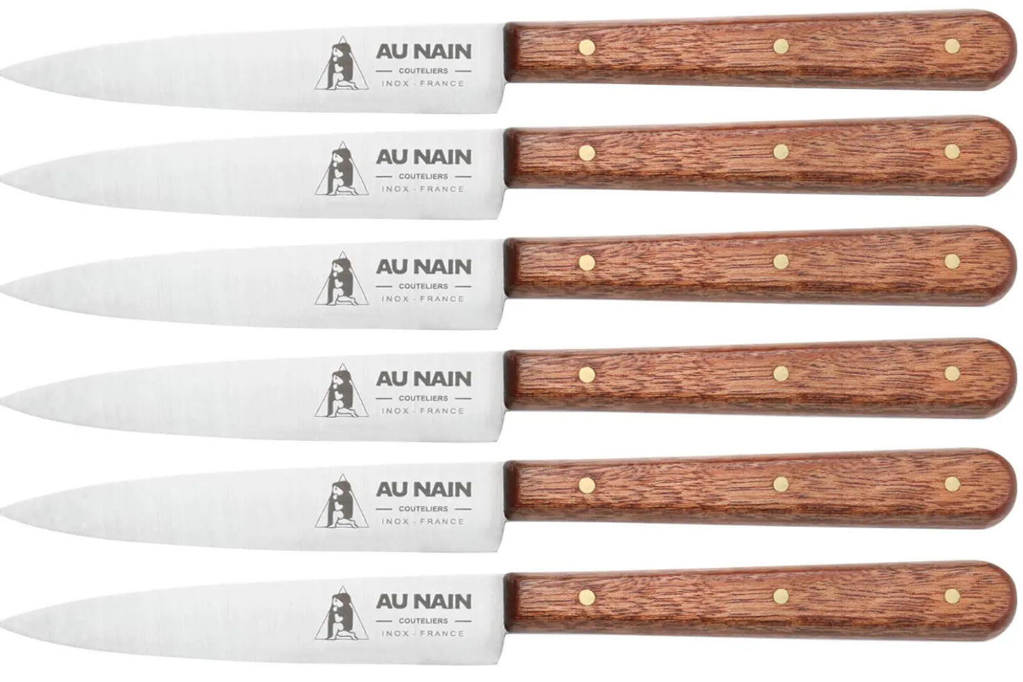 Coffret de 6 couteaux de table Au Nain manche en bois