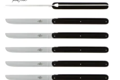 Coffret de 6 couteaux de table Forge de Laguiole Andrée Putman manches rivetés en ébène