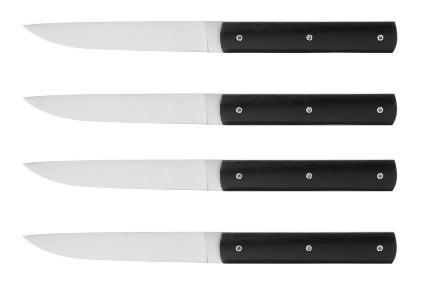 Coffret de 4 couteaux de table faits mains Perceval 888 noir