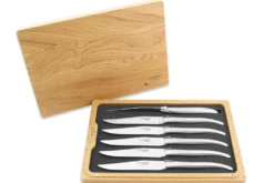 Coffret de 6 couteaux de table Laguiole en Aubrac tout inox manches mats