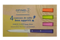 Coffret de 4 couteaux de table Opinel Bon Appétit Pop n°125 lames 11cm en inox manche en charme