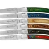 Coffret de 6 couteaux de table Prestige Laguiole Bougna manches bois colorés