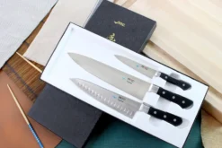 Coffret de 3 couteaux japonais MAC Professional office + chef alvéolé 20cm + chef 24cm