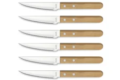 Coffret de 6 couteaux Pizza Bois Amefa inox et pakka