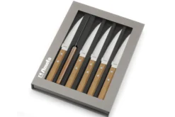 Coffret de 6 couteaux Pizza Bois Amefa inox et pakka