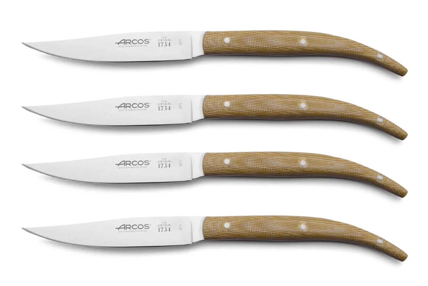 Coffret de 4 couteaux à steak Arcos The Origin manche micarta beige