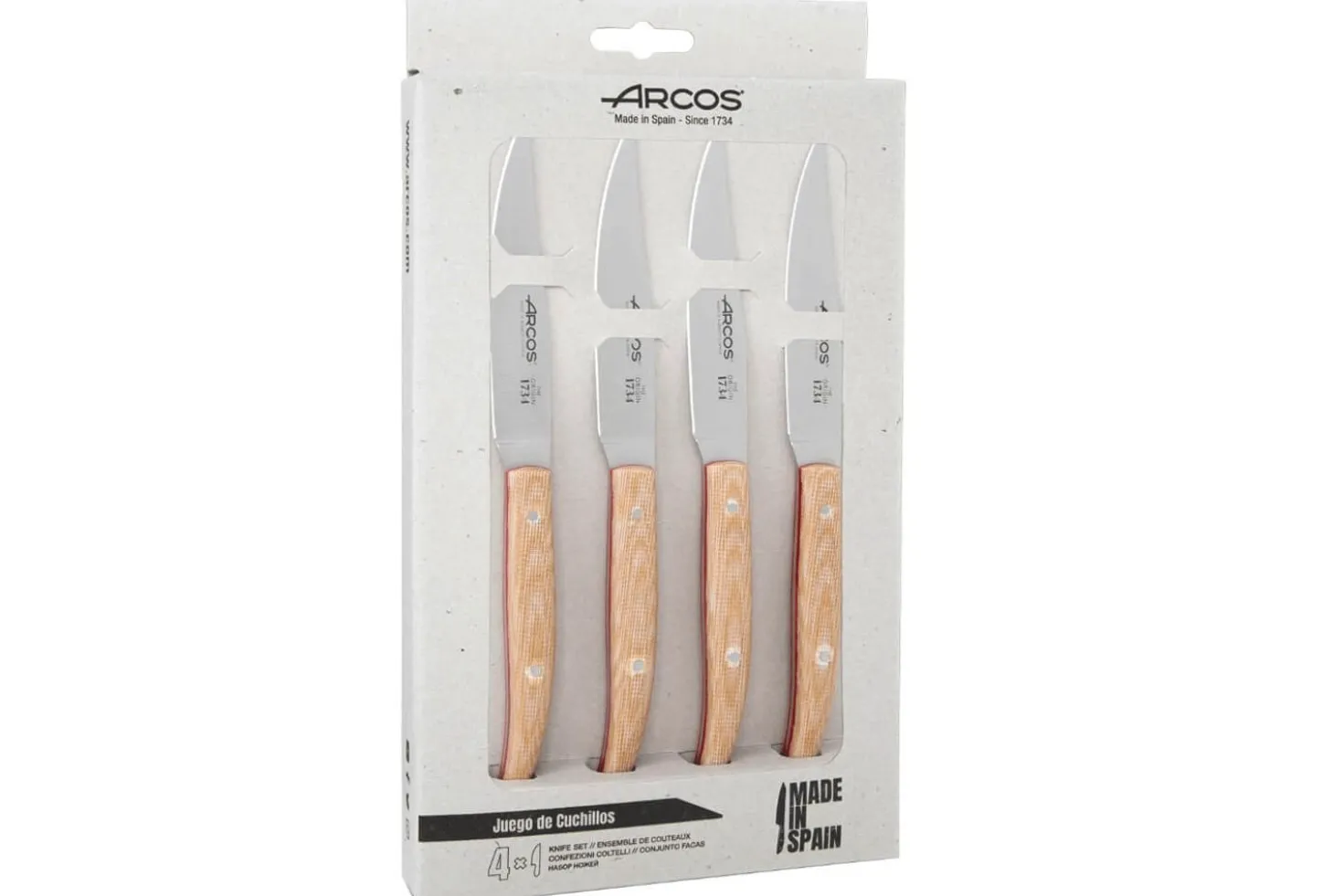 Coffret de 4 couteaux à steak Arcos The Origin manche micarta beige