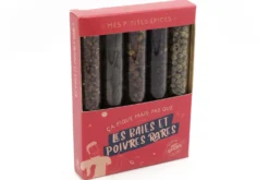 Coffret 5 mini tubes d'épices Le Monde en Tube Mes p'tites épices Les baies et poivres rares