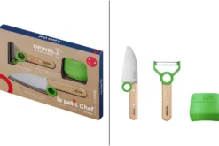 Coffret Opinel Le Petit Chef couteau + éplucheur + protège-doigts - Vert