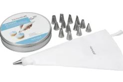 Coffret pâtissier Kitchencraft My Icing Set avec 14 douilles en acier inoxydable + poche en coton
