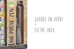 Coffret thés et infusions bio Quai Sud Ma Pause Zen + gourde en verre et filtre à thé