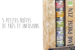 Coffret thés et infusions bio Quai Sud Ma Pause Zen + gourde en verre et filtre à thé