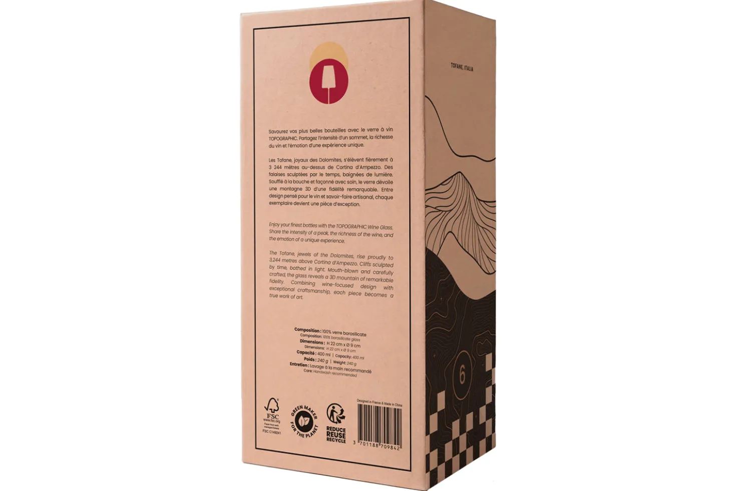 Coffret verre à vin Alaskan Maker Topographic Tofane