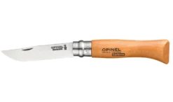 Coffret vitrine en bois Opinel Carbone 10 couteaux de poche manche hêtre
