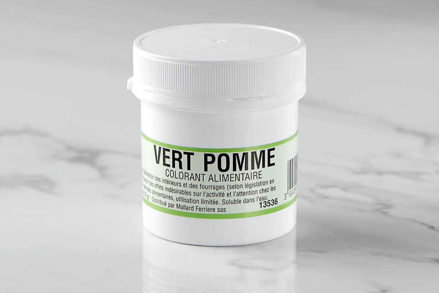 Colorant poudre concentré hydrosoluble vert pomme 20g