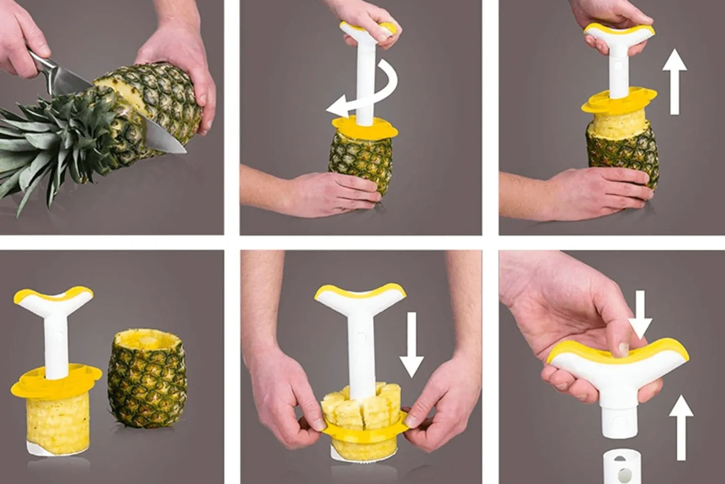 Coupe-ananas Vacu Vin 4863260 en polymère blanc