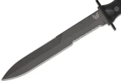Couteau Benchmade SOCP 185SBK lame semi-dentée 18cm manche ajouré en G10 noir avec étui