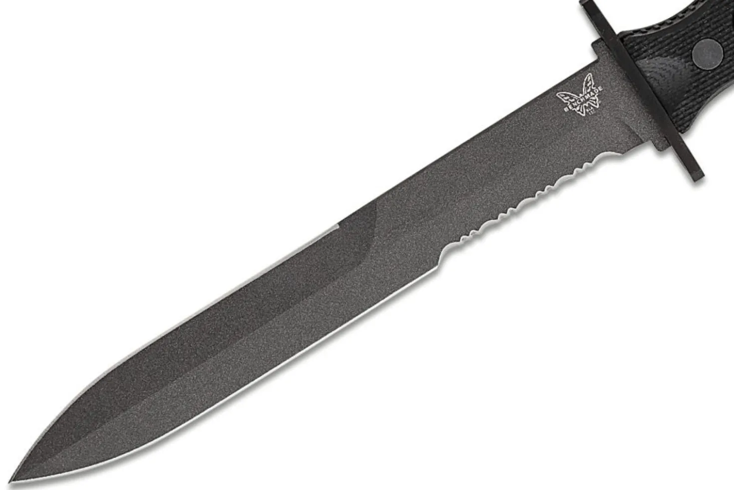 Couteau Benchmade SOCP 185SBK lame semi-dentée 18cm manche ajouré en G10 noir avec étui