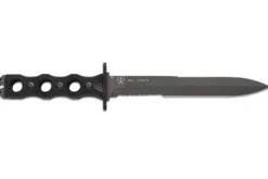 Couteau Benchmade SOCP 185SBK lame semi-dentée 18cm manche ajouré en G10 noir avec étui