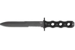 Couteau Benchmade SOCP 185SBK lame semi-dentée 18cm manche ajouré en G10 noir avec étui