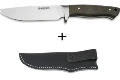 Couteau Böker Arbolito Hunter 02BA351M lame en acier 12cm manche en micarta vert + étui en cuir noir