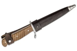 Couteau Böker Trench Knife 121918 lame en acier carbone 14,4cm manche en noyer + étui en cuir